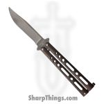Bear & Son - BC117CVW - Butterfly Copper Vein - Balisong - 440 SS Stonewash Clip Point - Zinc - Copper Black