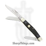 Boker - BO110725 - Tree Brand Stockman - Folding Knife - Carbon Steel Satin Clip Spey Sheepsfoot - Jigged Bone - Black