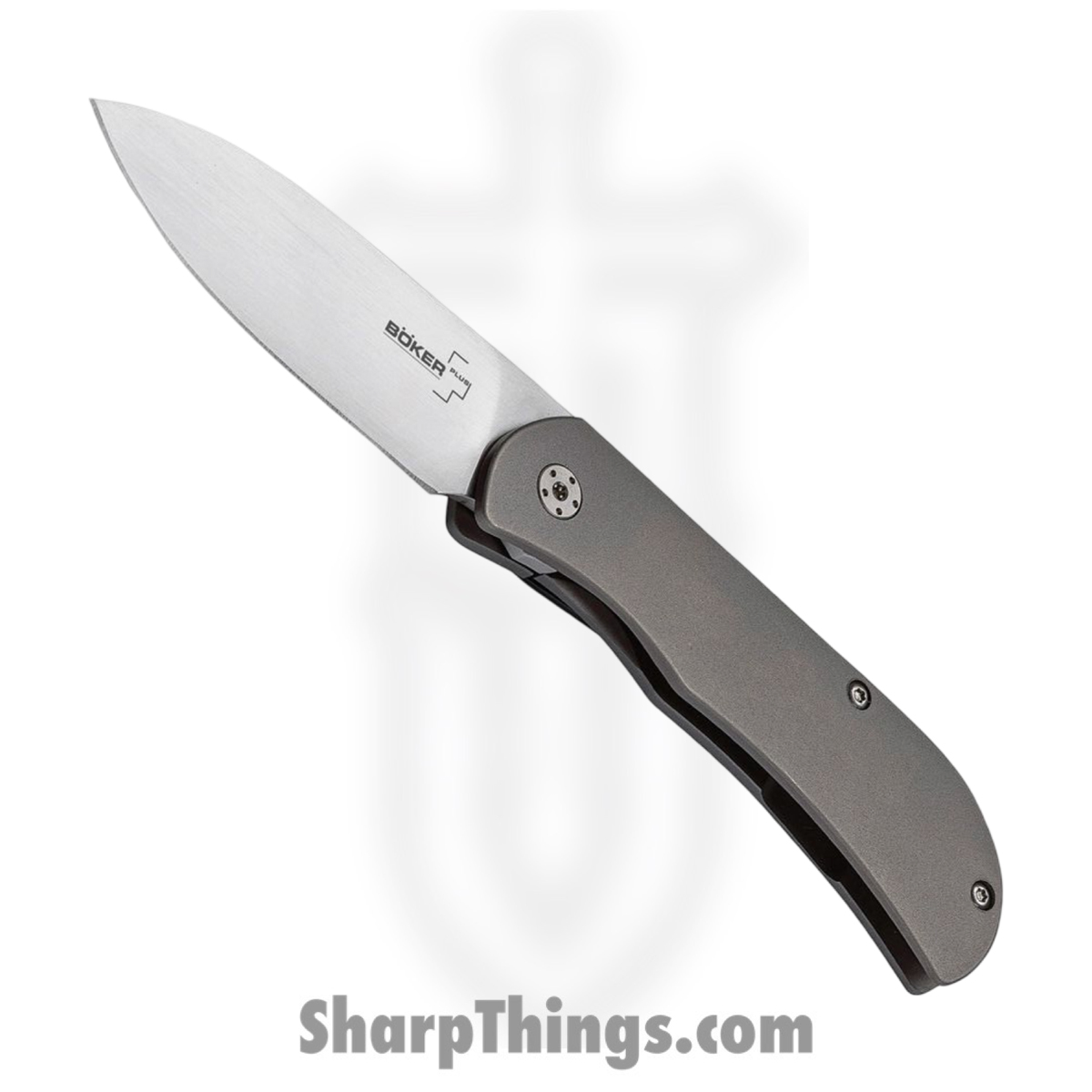 BOP01BO134_1 Boker Plus - BOP01BO134 - Exskelibur II - Folding Knife - D2 Satin Spear Point - Titanium - Gray - Image 1