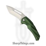Brous Blades - BRB183 - Reloader - Folding Knife - D2 Satin Drop Point - Aluminum - Green