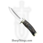 Buck - BU192 - Vanguard - Fixed Blade Knife - 420HC Satin Drop Point - Wood with Brass Guard and Pommel - Brown