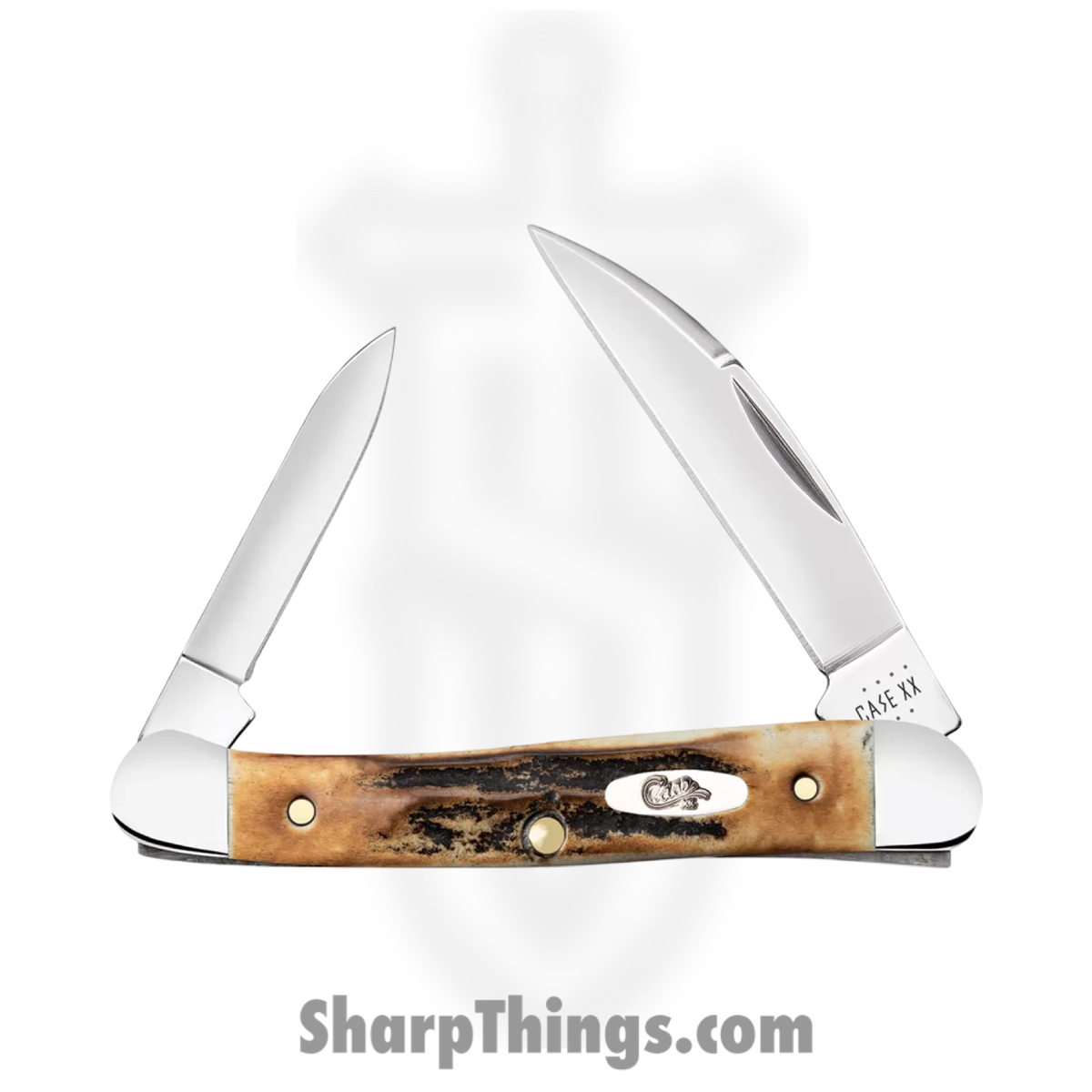 CA05958_1 Case Cutlery - CA05958 - Mini Copperhead Stag - Folding Knife - Stainless Polished Wharncliffe - Stag - Brown White - Image 1