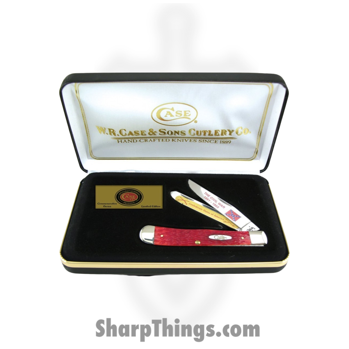 CA1861RPB_1 Case Cutlery - CA1861RPB - CSA Trapper - Folding Knife - Tru-Sharp Surgical Stainless Steel Mirror Polished Multi - Bone - Red - Image 1