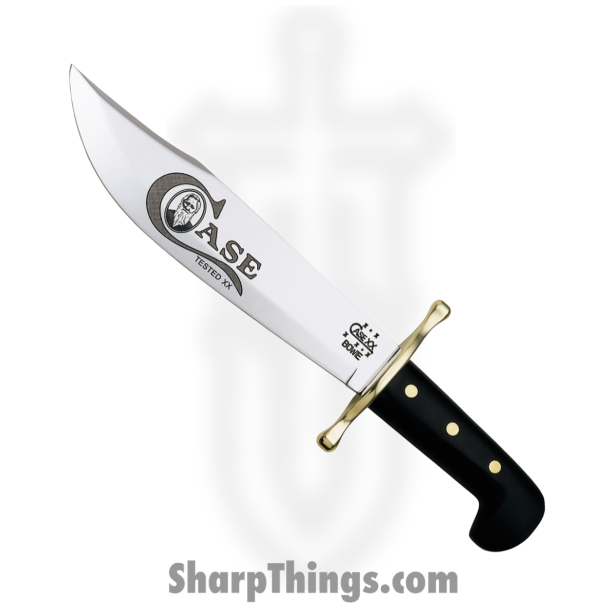 CA311_1 Case Cutlery - CA311 - Jim Bowie Special Edition - Fixed Blade Knife - Stainless Polished Clip Point - Synthetic - Black - Image 1