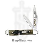 Case Cutlery - CA38196 - 25th Anniversary Peanut - Folding Knife - Tru-Sharp Stainless Polished Spear, Pen - Peach Seed Jigged Bone - Olive