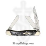 Case Cutlery - CAS9318IQ - Medium Stockman - Folding Knife - Tru-Sharp Stainless Polished Clip, Spey, Sheepsfoot - Ivory Quartz Corelon - Black White