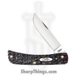 Case Cutlery - CA27383 - Sod Buster Jr - Folding Knife - Tru-Sharp Stainless Polished Skinner - Peach Seed Jigged Bone - Black