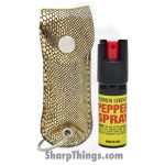 CHEETAH - CH-31GS - 1/2 Ounce Pepper Spray - Snake Skin Pattern - Gold