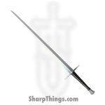 Cold Steel - CS88HNH - Hand-and-a-Half Sword - Fixed Blade Knife - 1060 Polished - Leather Wrapped - Black