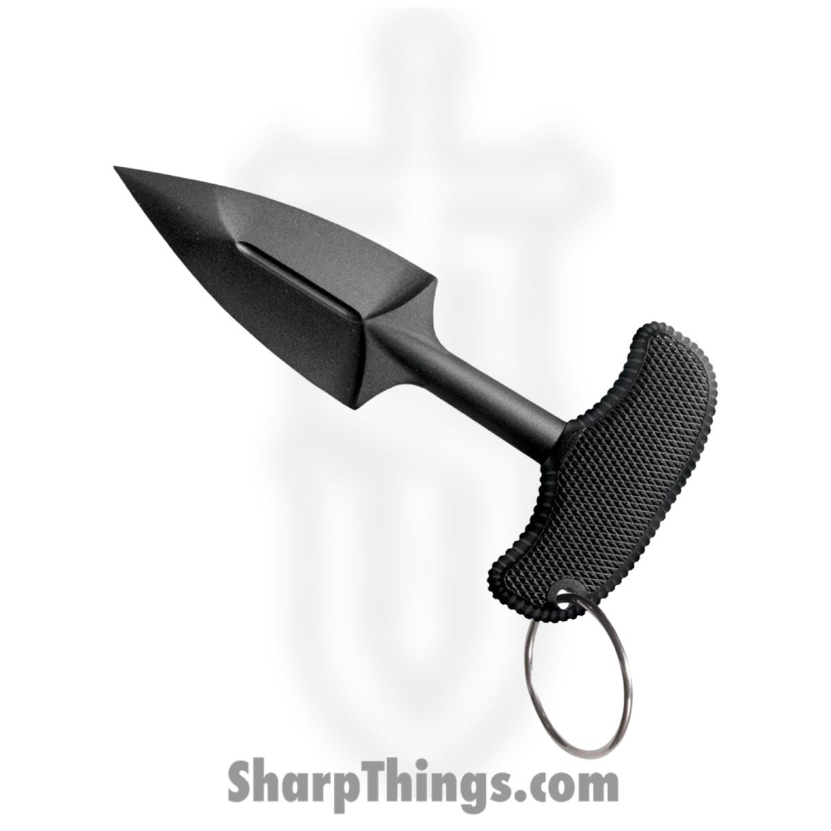 CS92FPB_1 Cold Steel - CS92FPB - FGX Push Blade II - Fixed Blade Knife - Griv-Ex Black Dagger - Griv-Ex with Kray-Ex Grip - Black - Image 1