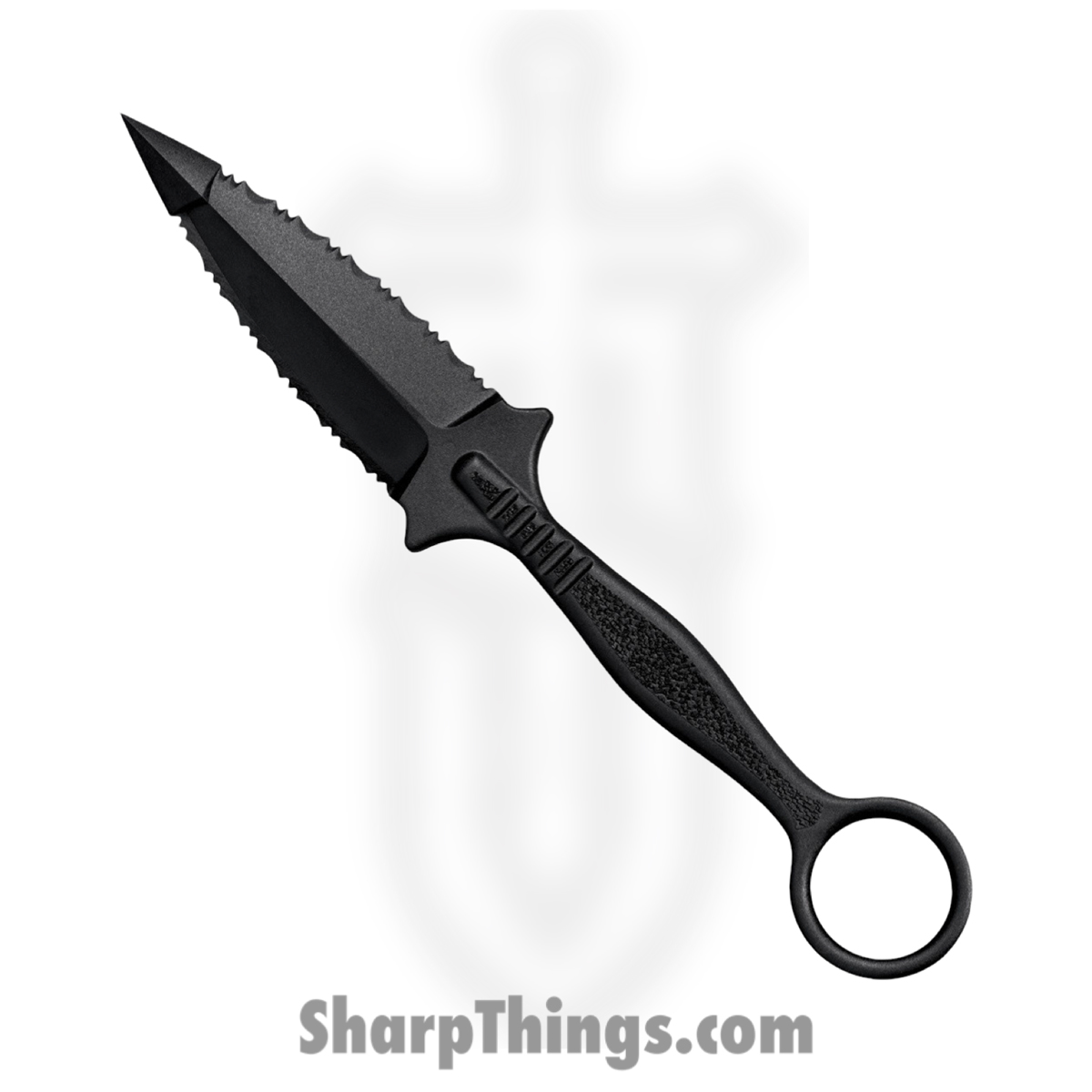 CS92FR_1 Cold Steel - CS92FR - FGX Ring Dagger - Fixed Blade Knife - Griv-Ex Black Dagger - Griv-Ex - Black - Image 1