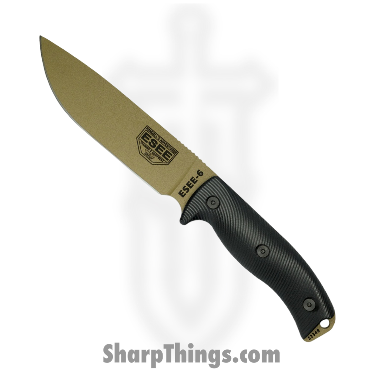 ES6PDE001_1 ESEE - ES6PDE001 - Model 6 - Fixed Blade Knife - 1095HC Coated Drop Point - G10 - Dark Earth - Image 1