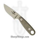 ESEE - ESIZ2DT - Izula II DT - Fixed Blade Knife - 1095 HC Coated Drop Point - Canvas Micarta - Tan
