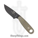 ESEE - IZULAIITG - Izula II Tactical - Fixed Blade Knife - 1095HC Coated Drop Point - Micarta - Grey and Canvas Tan