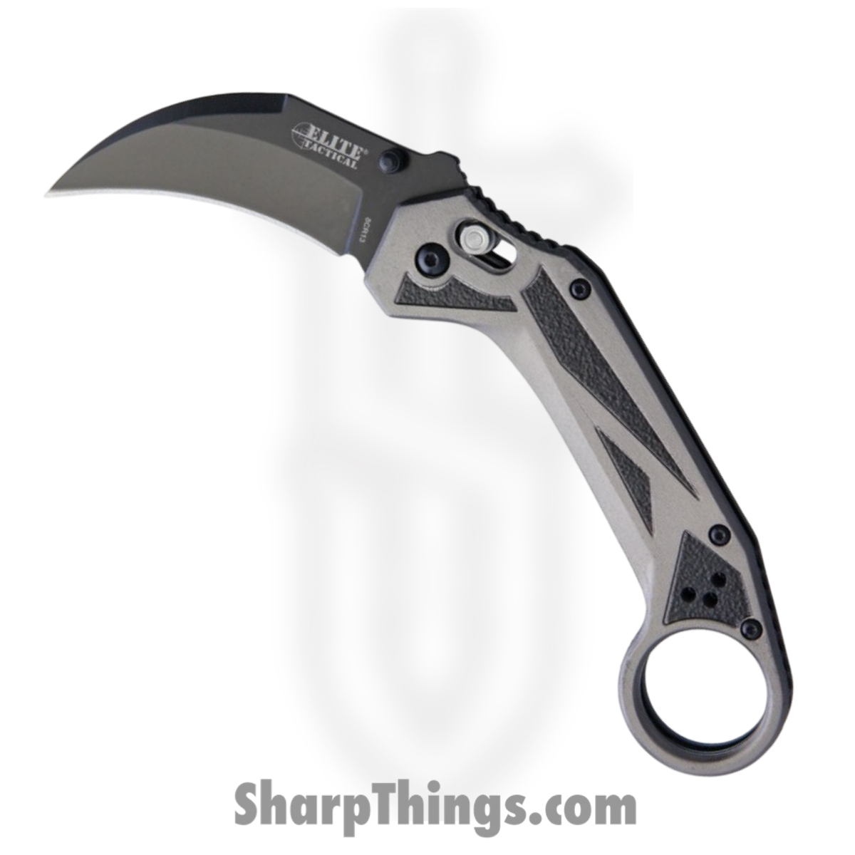 ET1029GY_1 Elite Tactical - ET1029GY - Rapid Lock - Folding Knife - 8Cr13MoV Coated Karambit - Aluminum - Black Grey - Image 1
