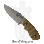 Flagrant Beard - FB01G - Forerunner - Fixed Blade Knife - 1095 HC Tumbled Drop Point - Canvas Micarta - Green
