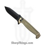 Half Face Blades - HFBDISFOFDE - Disaster Folder - Folding Knife - CPM S45VN Coated Clip Point - 7075-T6 Aluminum - Dark Earth