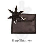 BladesUSA - JL-SB3 - 4 inch 6 Point Throwing Star - Fixed Blade Knife - 3Cr13 SS Two Tone - Stainless Steel - Black Silver