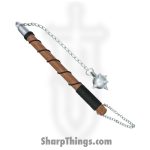 Pakistan Cutlery - PA200609 (2) - Single Ball Mace - Cast Metal - Wrapped Wood - Brown