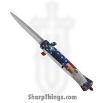 VOC - OTF221 - Bald Eagle - OTF Auto - 440 SS Stonewash Dagger - ABS - Red/White/Blue
