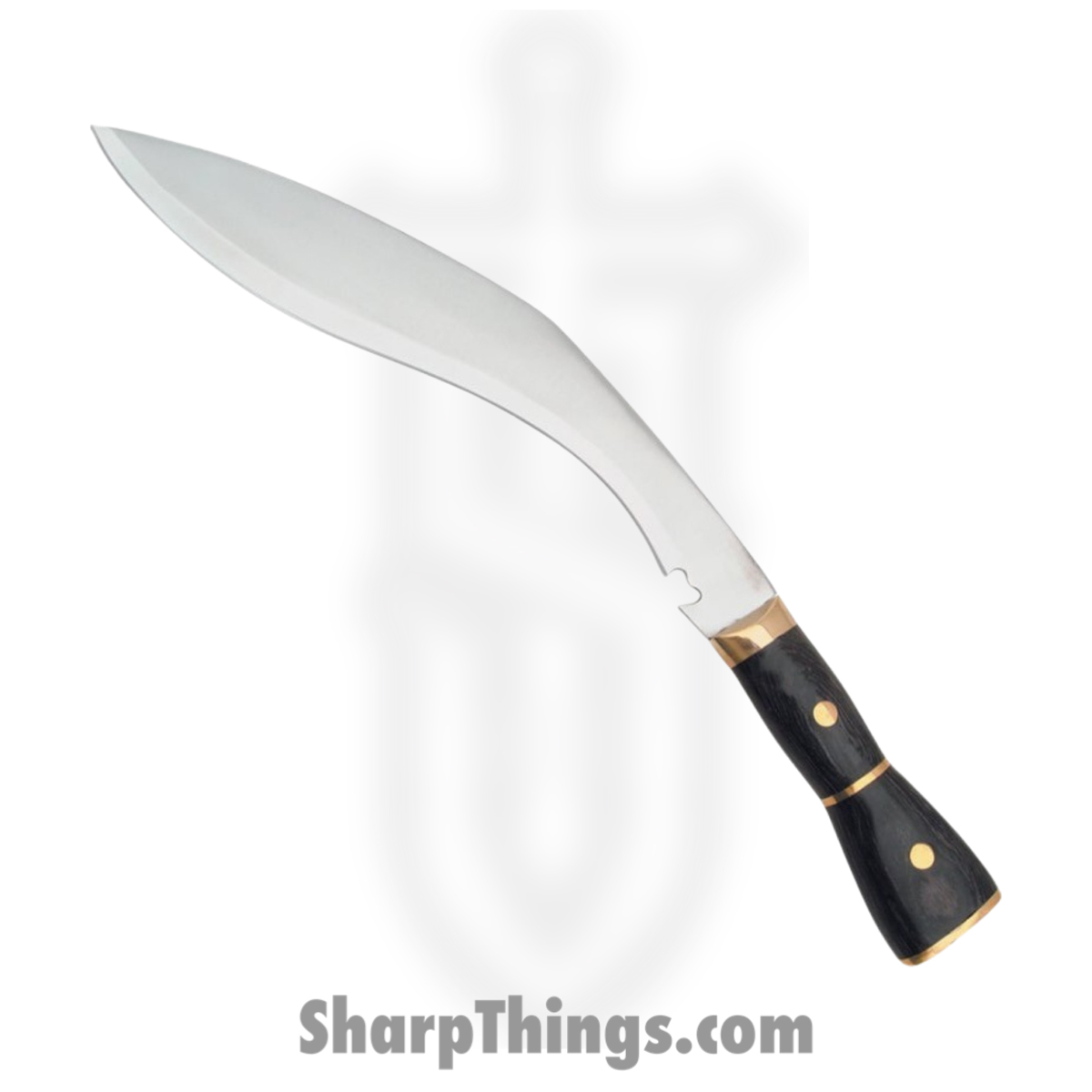 PB20324717_1 Pakistan Cutlery - PA324717 - Kukri - Fixed Blade Knife - Stainless Steel Satin Kukri - Laminated Wood - Black - Image 1