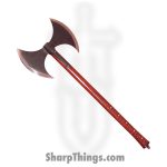 CAS Hanwei - PC1074 - Hero's Axe - Fixed Blade Knife - 101953L Black Axe - Wood - Red