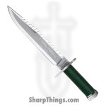 Rambo - RB9293 - First Blood Stallone Signature - Fixed Blade Knife - Stainless Satin Sawback - Cord Wrapped - OD Green