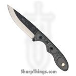 Tops - TPMSKBLM - Mini Scandi - Fixed Blade Knife - 1095 HC Two Tone Drop Point - Micarta - Black Gray