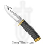Buck - BU691 - Zipper Guthook - Fixed Blade Knife - 420 HC Satin Guthook - Rubber - Black
