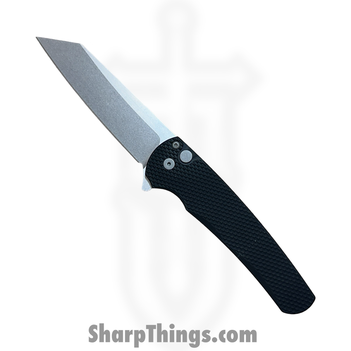 00552867-a8a0-45cf-85f3-b6391b695ef2_5405_1.jpg ProTech - 5405 - Malibu - Folding Knife - CPM MagnaCut Stonewash Reverse Tanto - Textured Aluminum - Black - Image 1