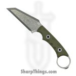 T.Kell Knives - NgtGrdODGG - Nightguard - Fixed Blade Knife - 80crv2 Nickle Boron Coated Rev Tanto - G10 - OD Green