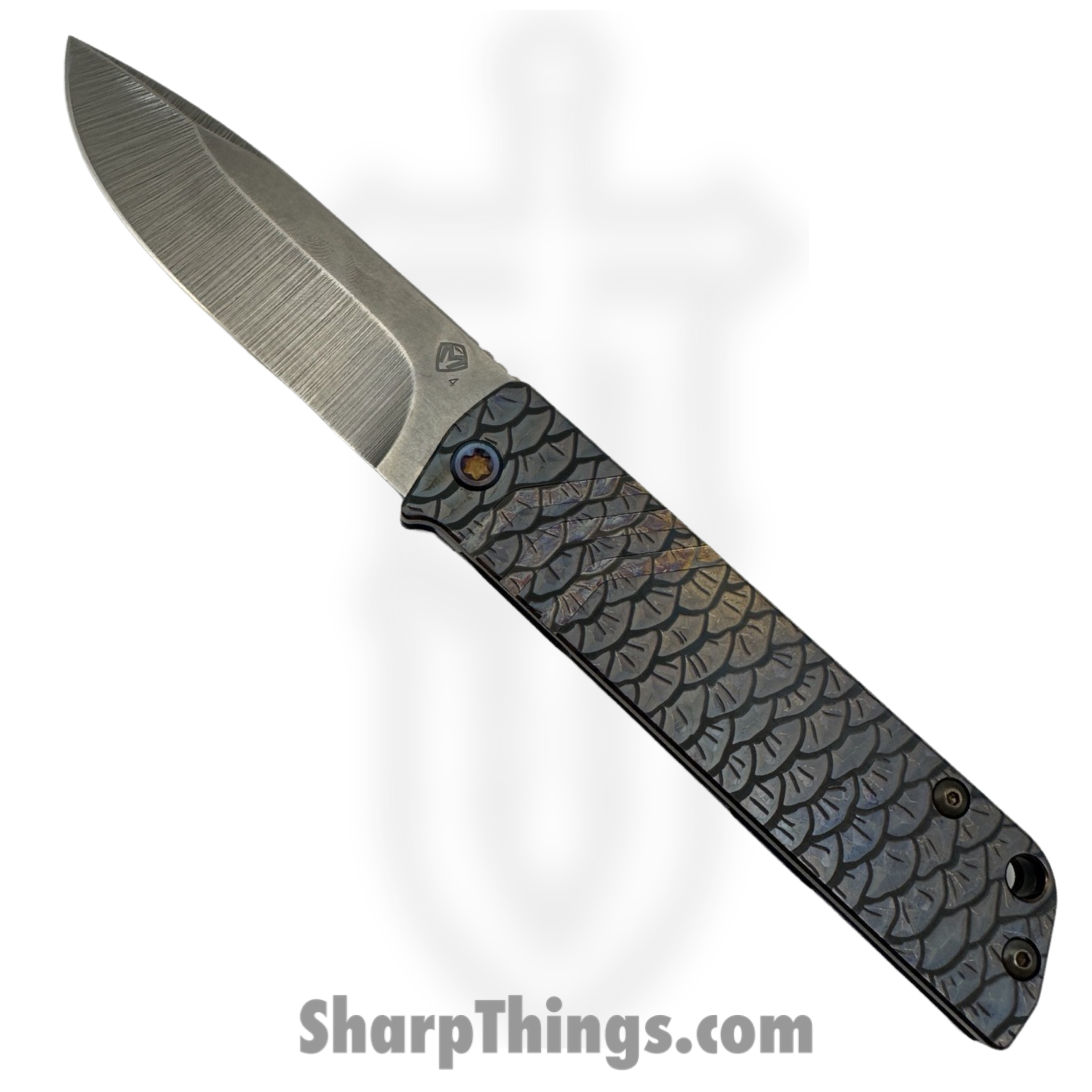 00baffbb-6a0c-4049-9913-74b49636ec07_030824A_1-scaled-1.png Medford Knife and Tool - 030824A - The Antik - Folding Knife - S45VN Tumbled Drop Point - Titanium PenAno "Fish Scale" - Violet - Image 1