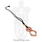 VOC - KN-04-CP-L - Lanyard Necklace One Finger Skull Knuckle Keychain - Steel - Copper
