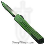 Heretic Knives - H029F-CS-TX - Manticore-E - OTF Auto - CPM MagnaCut Coated Recurve - Toxic Green Cel Shade Grenade Grip Aluminum