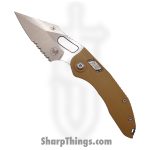 Microtech - 169RL-11GTTA - Stitch RAM-LOK Spear Point Serrated Knife - M390MK - G10 Tan