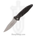 Microtech - 160-11 - Socom Elite Tactical - Folding Knife - Elmax Stonewash Clip Point - Aluminum/Rubber Inserts - Black