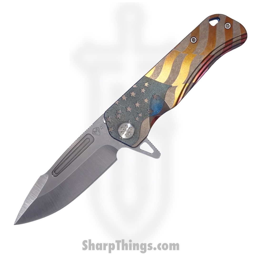02cf39c1-000a-427c-adb7-773ef4e558ba_MK2004TQ-37A2-TSCS-Q4_1.jpg Medford Knife - MK2004TQ-37A2-TSCS-Q4 - Proxima - S45VN Tumbled - Blue "Full Color American Flag" - Image 1