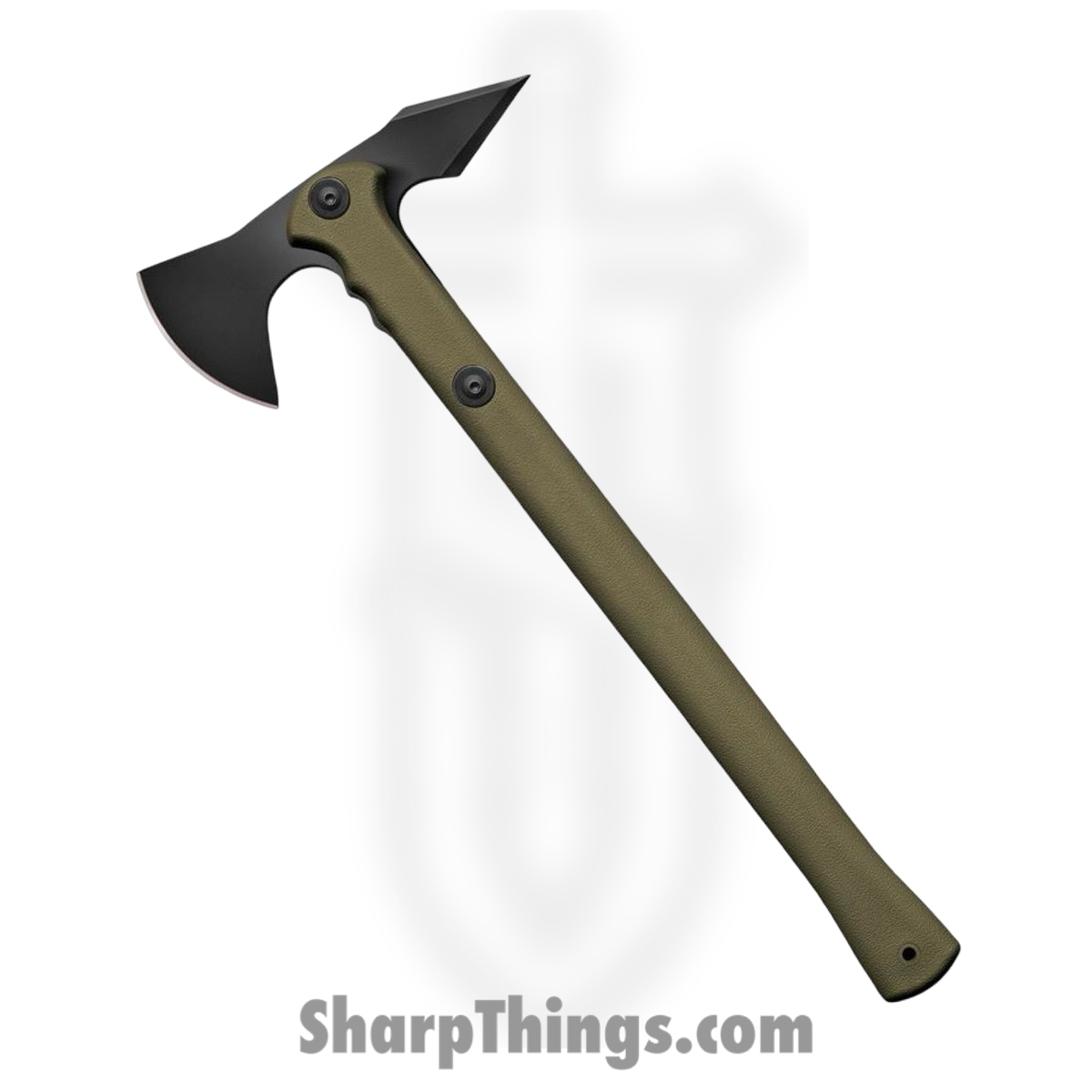 032088bc-6379-4eff-acda-7f0bd56a90db_CS90PTHG_1.jpg Cold Steel - CS90PTHG - Trench Hawk - Carbon Steel Coated Axe - Polypropylene - OD Green - Image 1