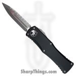Microtech - 702-12AP - Hera - OTF Auto - Elmax, M390, 204P Apocalyptic Dagger - 6061-T6 Aluminum - Black