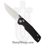 Kunwu - KUNX703F - X-TAO - Folding Knife - ELMAX Satin Drop Point - Carbon Fiber - Black