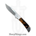 Finch Knife Co. - FL525 - Frog Leg - Folding Knife - 154CM Polished Clip Point - Resin - Tortoise