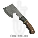 Damascus - DM1140 - Hatchet - Fixed Blade Knife - Damascus Hatchet - Burl Wood - Brown Black