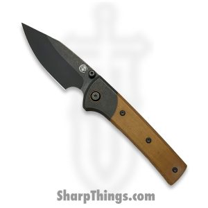 Chaves Knives - SGDPDLTIMI - Exclusive Scapegoat Street Dirty Steve - Folding Knife - DLC 3V Drop Point - DLC Titanium Micarta - Brown