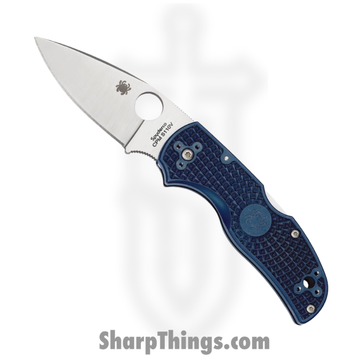 04748427-38cf-4ab4-ba11-db97e67eb6bd_SC41PDBL5_1.jpg Spyderco - SC41PDBL5 - Native 5 - Folding Knife - CPM-S110V Satin Drop Point - FRN - Blue - Image 1