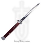 Steel River Knives - SBBOL13RW - Grosso 13in Stiletto - Swinguard Lockback Auto - 440 Bayonet - Redwood