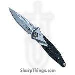 Microtech - 260M-9CFTI - Mini Socom Bravo - Folding Knife - M390 Bead Blast Clip Point - Bolstered 6AI4V Titanium with Carbon Fiver Scales - Black