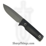 Medford Knife and Tool - MK1203TQ-08LE-SPQ3-Q4 - The San PS - Fixed Blade Knife - 3V Tumbled Drop Point - G10 - Black