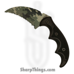 MTech Knives - MT2063C - Hawkbill - Fixed Blade Knife - 3Cr13 Coated Karambit - Aluminum/G10 - Black/Brown
