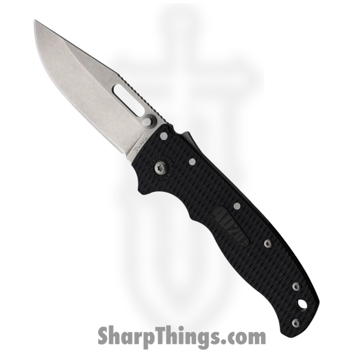 05bf62c8-4f4f-4c58-b5ea-49184eeb7416_DEMAD205F12_1.jpg Demko Knives - DEMAD205F12 - AD 20.5 - Folding Knife - AUS-10A Stonewash Clip Point - Grivory - Black - Image 1