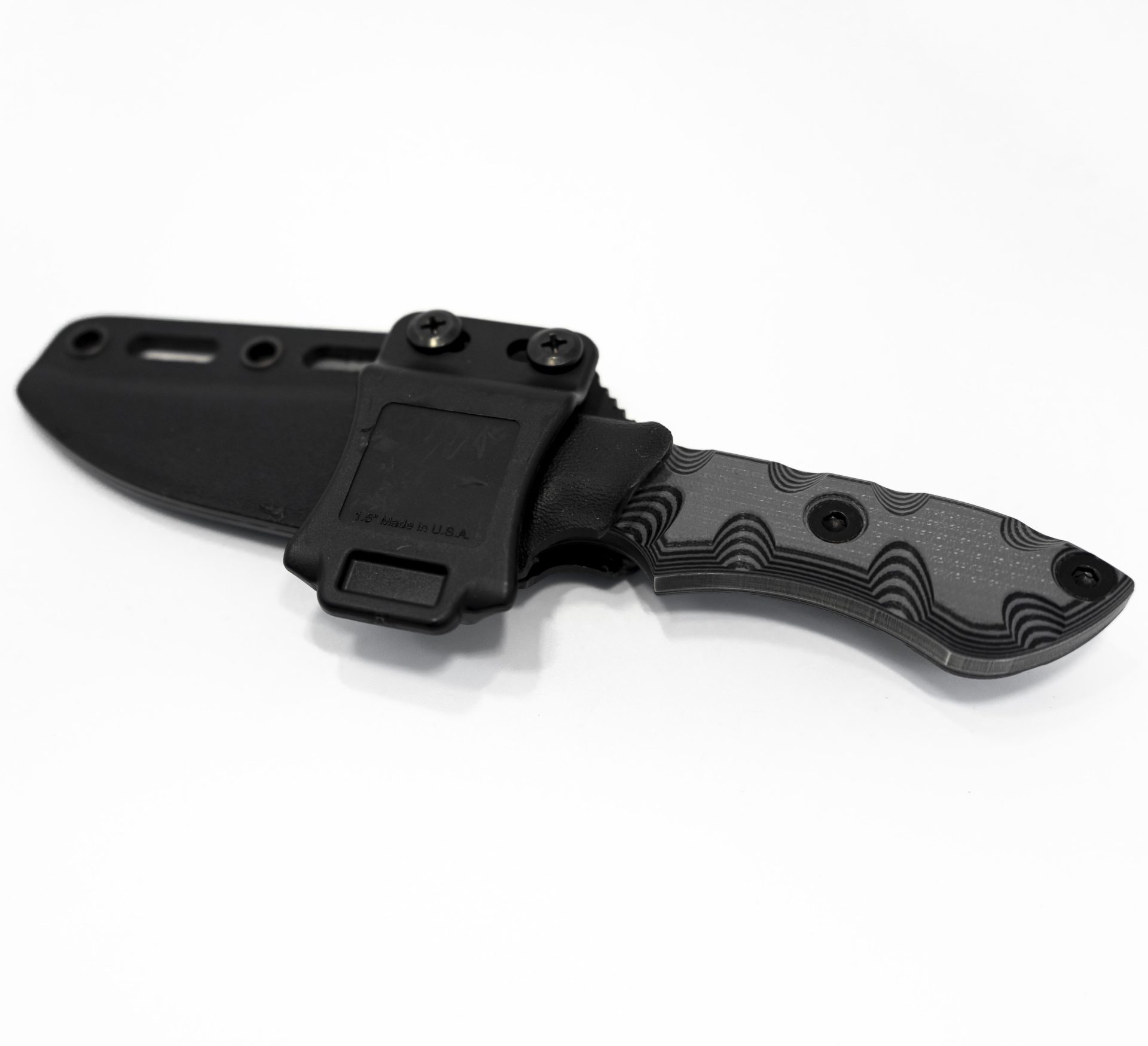 05fd56fa-8cac-4775-bd0f-e7e21699d3df_StrikerGNMTLGG_1.jpg T.Kell Knives - StrikerGNMTLGG - Striker - Fixed Blade Knife - 1095 Nickle Boron Coated Clip Point - G10 - Gunmetal Premium Grenade Grip - Image 1